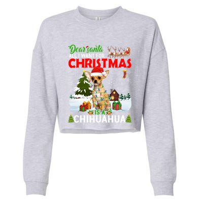 All I Want For Christmas Is A Chihuahua Family Pajamas Cool Gift Cropped Pullover Crew