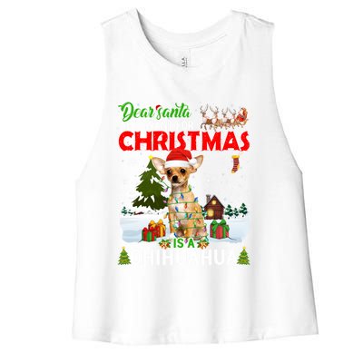 All I Want For Christmas Is A Chihuahua Family Pajamas Cool Gift Women's Racerback Cropped Tank