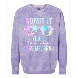 Admit It YouLl Low Key Miss Me Bruh Funny Teachers Students Colorblast Crewneck Sweatshirt