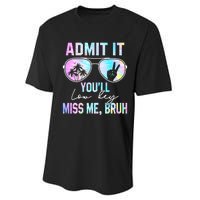 Admit It YouLl Low Key Miss Me Bruh Funny Teachers Students Performance Sprint T-Shirt