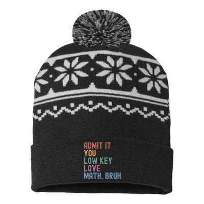 Admit It You Low Key Love Math Bruh USA-Made Snowflake Beanie