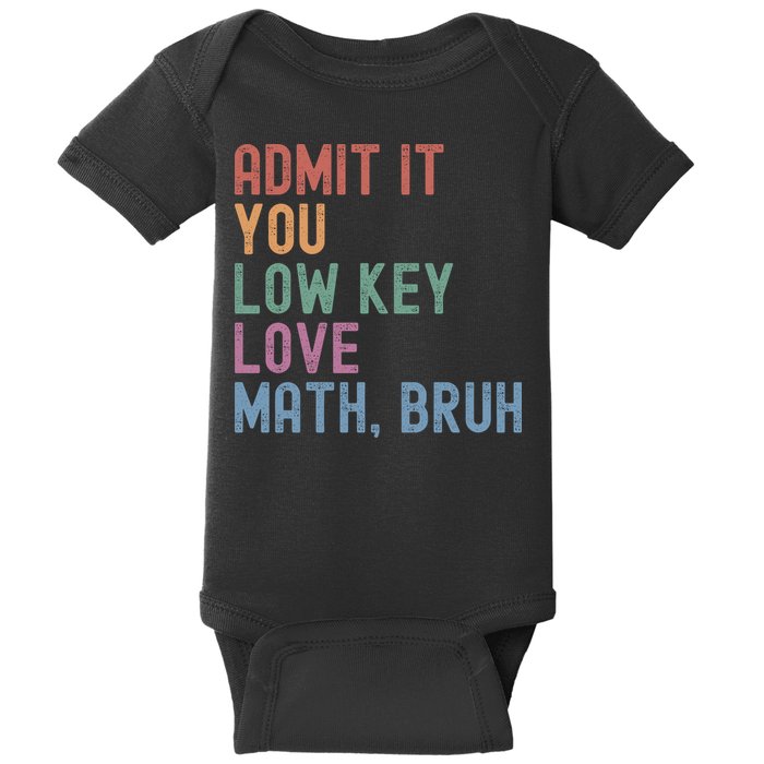 Admit It You Low Key Love Math Bruh Baby Bodysuit