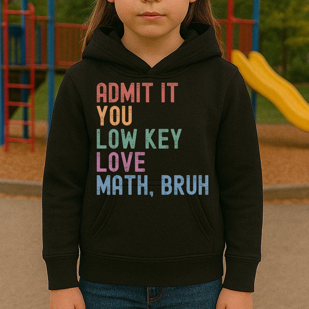 Admit It You Low Key Love Math Bruh Kids Hoodie