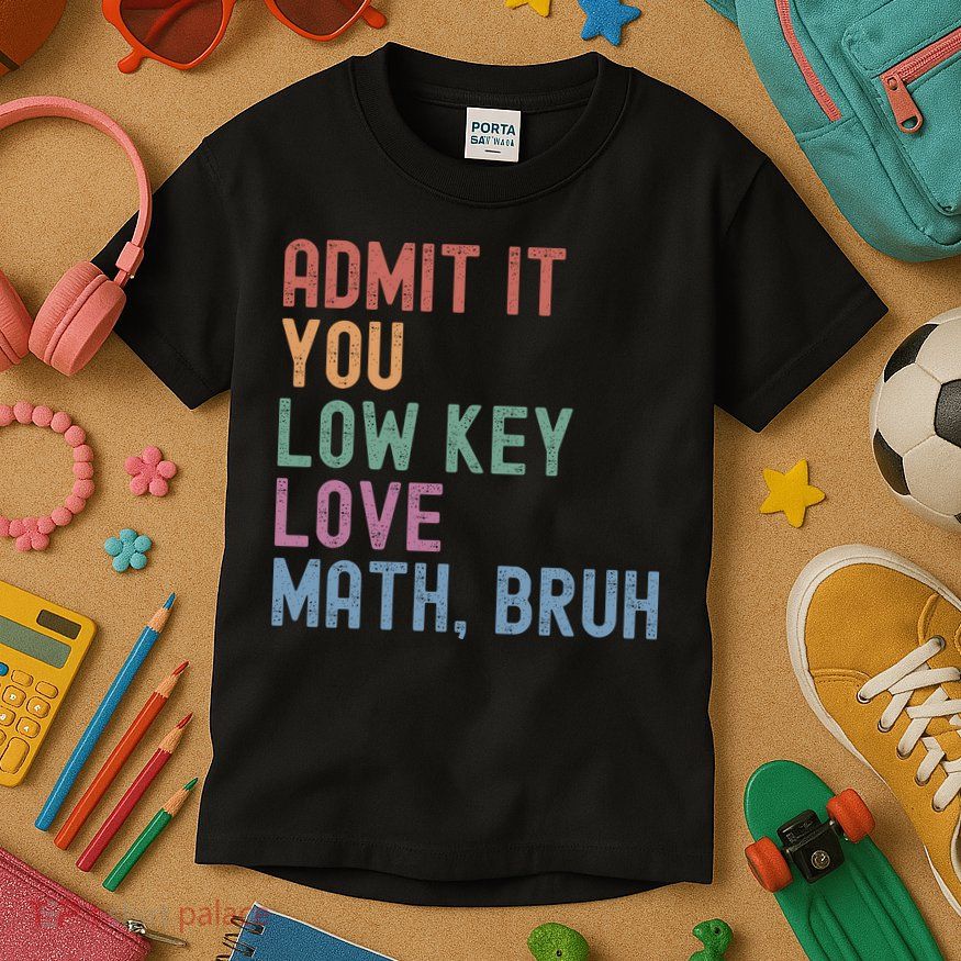 Admit It You Low Key Love Math Bruh Kids T-Shirt