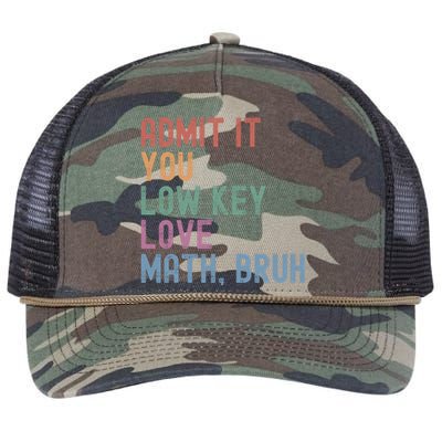 Admit It You Low Key Love Math Bruh Retro Rope Trucker Hat Cap