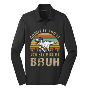 Admit It YouLl Low Key Miss Me Bruh Silk Touch Performance Long Sleeve Polo