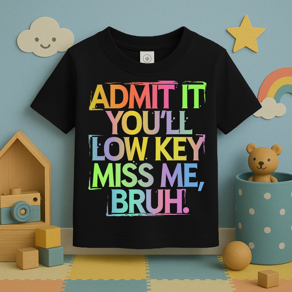 Admit It Youll Low Key Miss Me Bruh Funny Bruh Teacher Gift Toddler T-Shirt