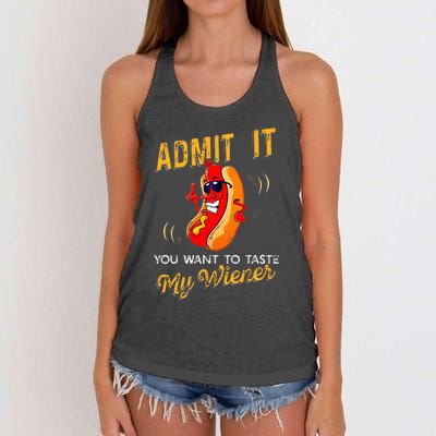 Admit It You Want To Taste My Weiner Women's Knotted Racerback Tank