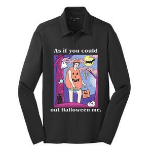 As If You Could Out Halloween Me Dracula Halloween Silk Touch Performance Long Sleeve Polo