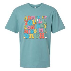 Admit It YouLl Low Key Miss Me Bruh Funny Bruh Teacher Sueded Cloud Jersey T-Shirt