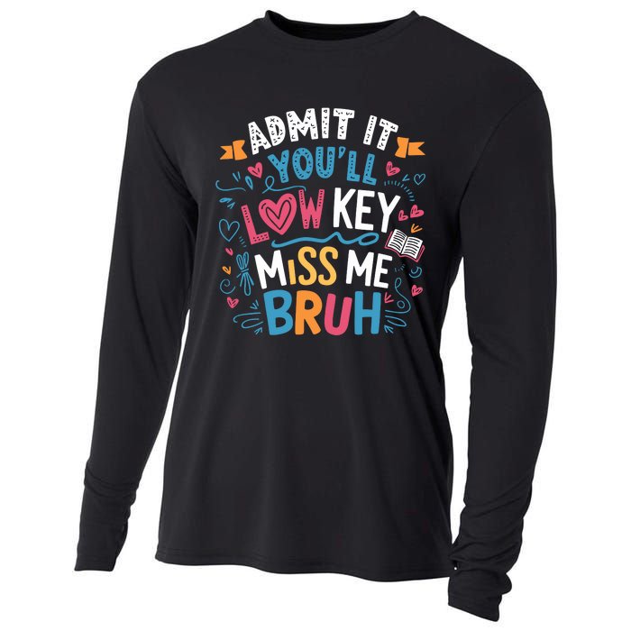 Admit It YouLl Low Key Miss Me Bruh Funny Bruh Cooling Performance Long Sleeve Crew