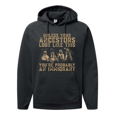 American Indian YouRe Probably An Immigrant Performance Fleece Hoodie