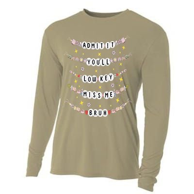 Admit It Youll Lowkey Miss Me Bruh Bracelets Teacher Cooling Performance Long Sleeve Crew