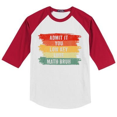 Admit It You Low Key Love Math Bruh Kids Colorblock Raglan Jersey