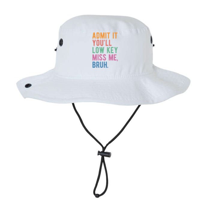 Admit It Youll Low Key Miss Me Bruh Funny Teacher Gift Legacy Cool Fit Booney Bucket Hat