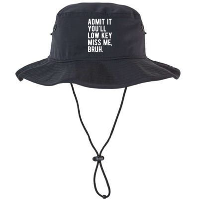 Admit It Youll Low Key Miss Me Bruh Funny Teacher Summer Bucket Hat