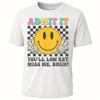  Admit It You'll Low Key Miss Me Bruh Graphic Teacher Cooling Performance Crew T-Shirt