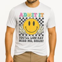  Admit It You'll Low Key Miss Me Bruh Graphic Teacher Cooling Performance Crew T-Shirt