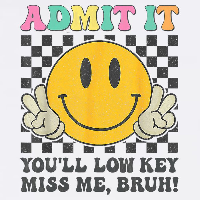  Admit It You'll Low Key Miss Me Bruh Graphic Teacher Cooling Performance Crew T-Shirt