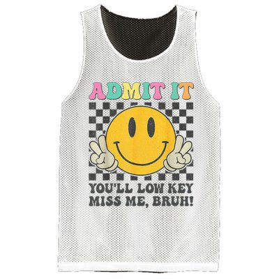 Admit It You'll Low Key Miss Me Bruh Graphic Teacher Mesh Reversible Basketball Jersey Tank