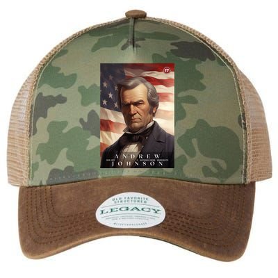 Andrew Johnson 17th President Of The United States Portrait Legacy Tie Dye Trucker Hat