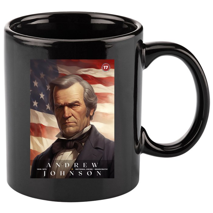 Andrew Johnson 17th President Of The United States Portrait 11oz C Handle Ceramic Mug