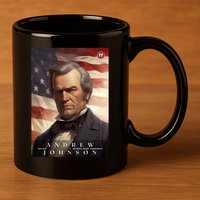 Andrew Johnson 17th President Of The United States Portrait 11oz C Handle Ceramic Mug