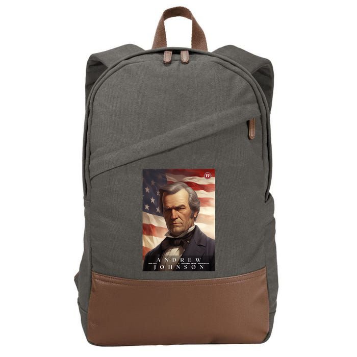 Andrew Johnson 17th President Of The United States Portrait Cotton Canvas Backpack