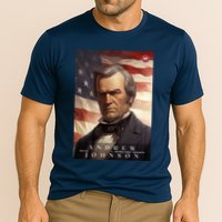 Andrew Johnson 17th President Of The United States Portrait Cooling Performance Crew T-Shirt