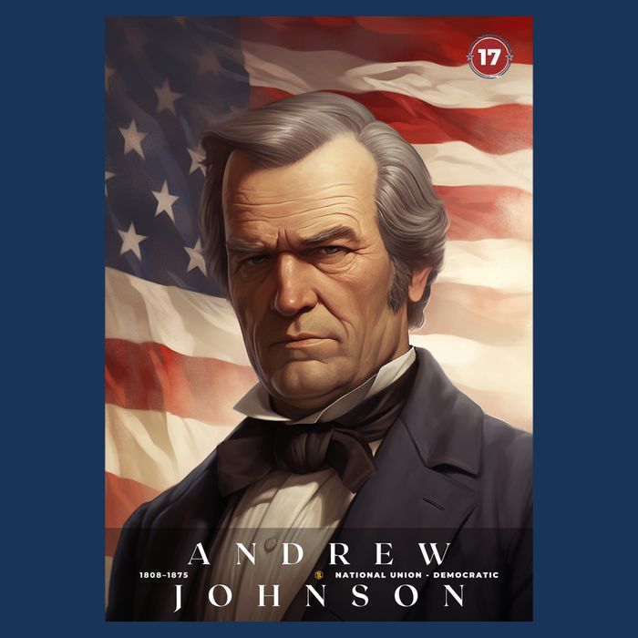 Andrew Johnson 17th President Of The United States Portrait Cooling Performance Crew T-Shirt