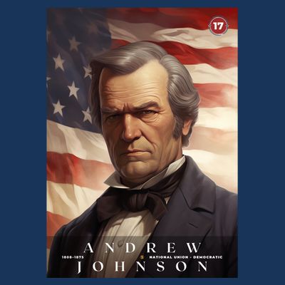Andrew Johnson 17th President Of The United States Portrait T-Shirt
