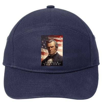 Andrew Johnson 17th President Of The United States Portrait 7-Panel Snapback Hat