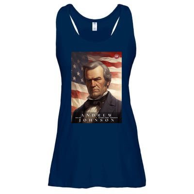 Andrew Johnson 17th President Of The United States Portrait Ladies Essential Flowy Tank