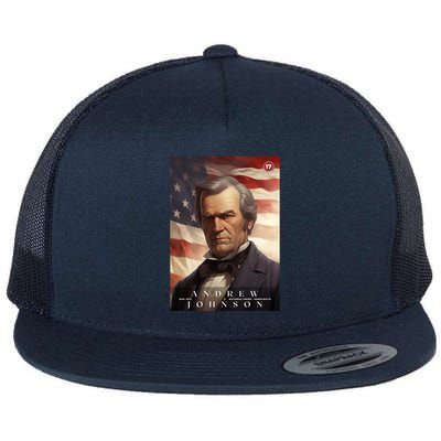 Andrew Johnson 17th President Of The United States Portrait Flatbill Hat