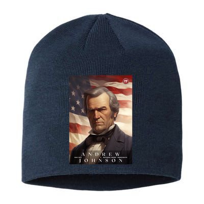 Andrew Johnson 17th President Of The United States Portrait Sustainable Beanie
