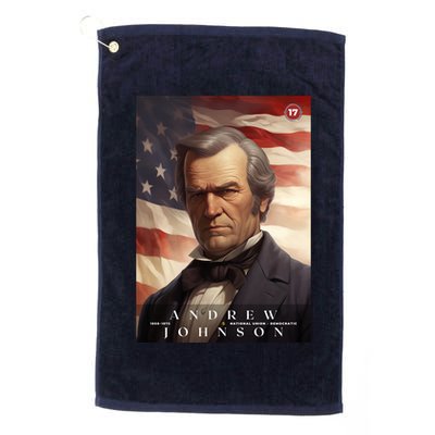 Andrew Johnson 17th President Of The United States Portrait Golf Towel