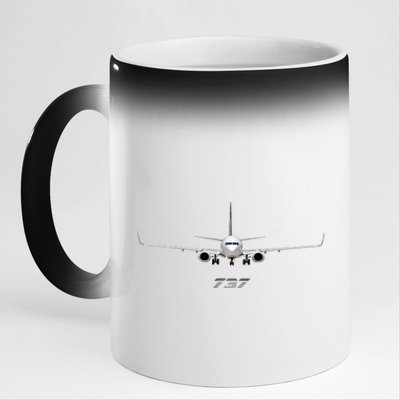 Airline Jet 737 Aircraft Passenger Aircraft 11oz Black Color Changing Mug