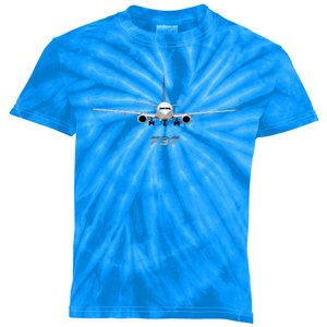 Airline Jet 737 Aircraft Passenger Aircraft Kids Tie-Dye T-Shirt