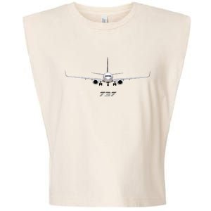 Airline Jet 737 Aircraft Passenger Aircraft Garment-Dyed Women's Muscle Tee