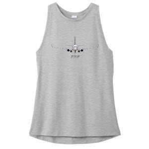 Airline Jet 737 Aircraft Passenger Aircraft Ladies PosiCharge Tri-Blend Wicking Tank