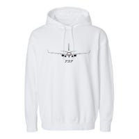 Airline Jet 737 Aircraft Passenger Aircraft Garment-Dyed Fleece Hoodie