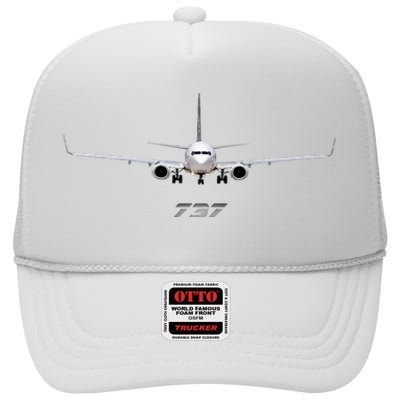 Airline Jet 737 Aircraft Passenger Aircraft High Crown Mesh Back Trucker Hat