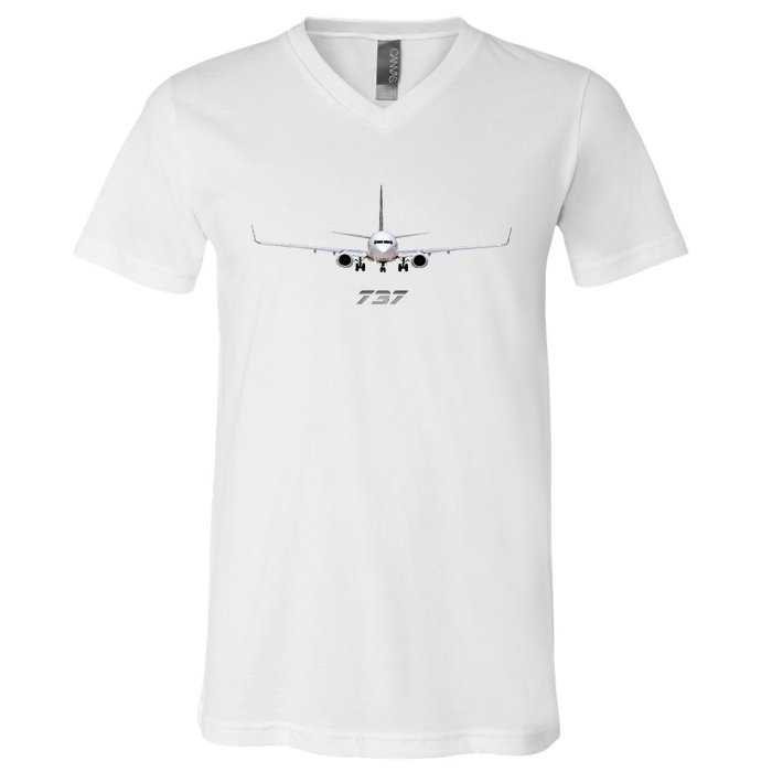 Airline Jet 737 Aircraft Passenger Aircraft V-Neck T-Shirt