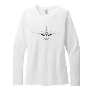 Airline Jet 737 Aircraft Passenger Aircraft Womens CVC Long Sleeve Shirt