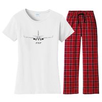 Airline Jet 737 Aircraft Passenger Aircraft Women's Flannel Pajama Set