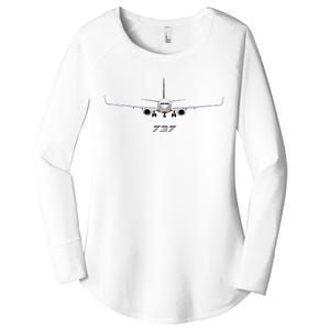 Airline Jet 737 Aircraft Passenger Aircraft Women's Perfect Tri Tunic Long Sleeve Shirt