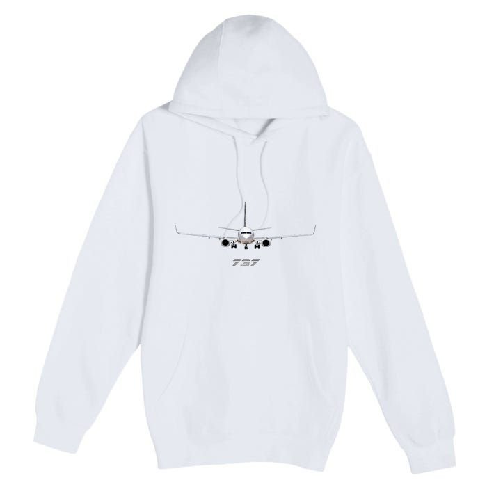 Airline Jet 737 Aircraft Passenger Aircraft Premium Pullover Hoodie