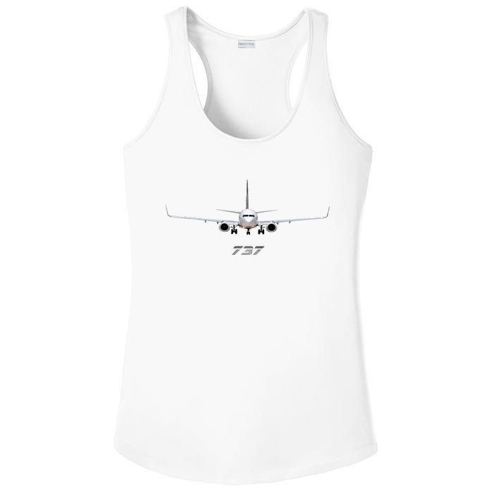 Airline Jet 737 Aircraft Passenger Aircraft Ladies PosiCharge Competitor Racerback Tank