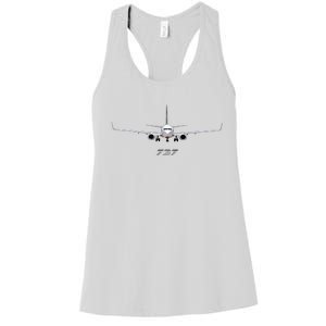 Airline Jet 737 Aircraft Passenger Aircraft Women's Racerback Tank