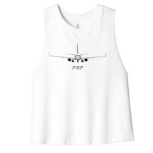 Airline Jet 737 Aircraft Passenger Aircraft Women's Racerback Cropped Tank